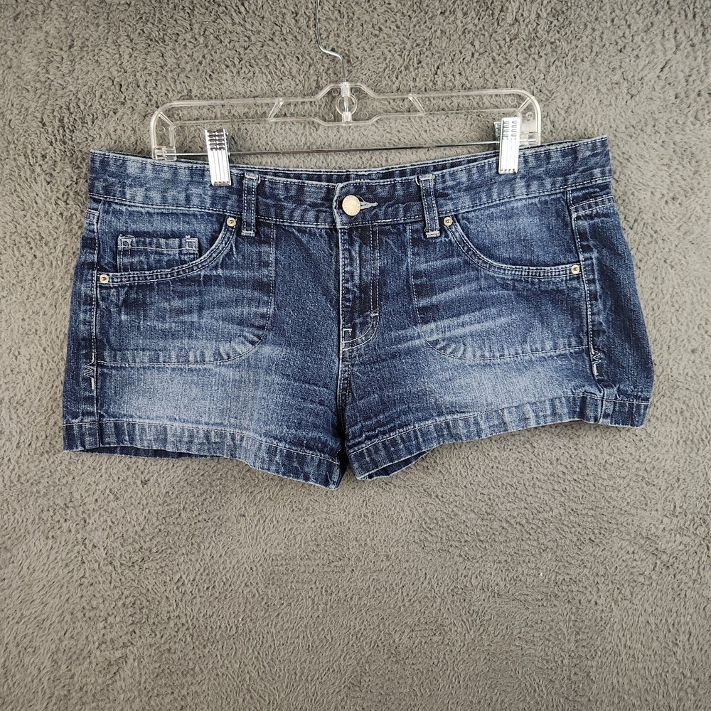 Y2K Mossimo Low Rise Mini Micro Denim Shorts *Womens 12/14 JRs 17 Cotton Blue